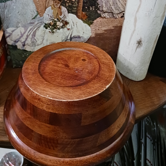 🥗 Vintage Wood Serving Bowl, Acacia Wood, 12" x 5",A Nice Bowl.🥣🥣 - Picture 2 of 10